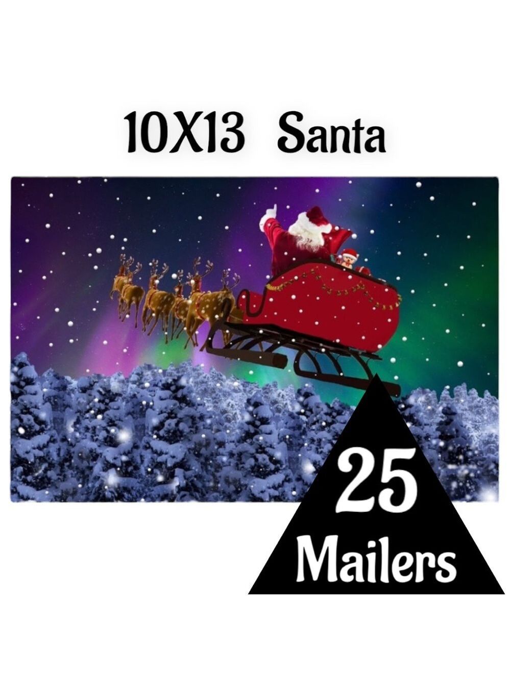 25 10X13 Poly Mailers Santa Aurora Borealis Christmas Envelopes PRICE IS FIRM - Picture 5 of 8